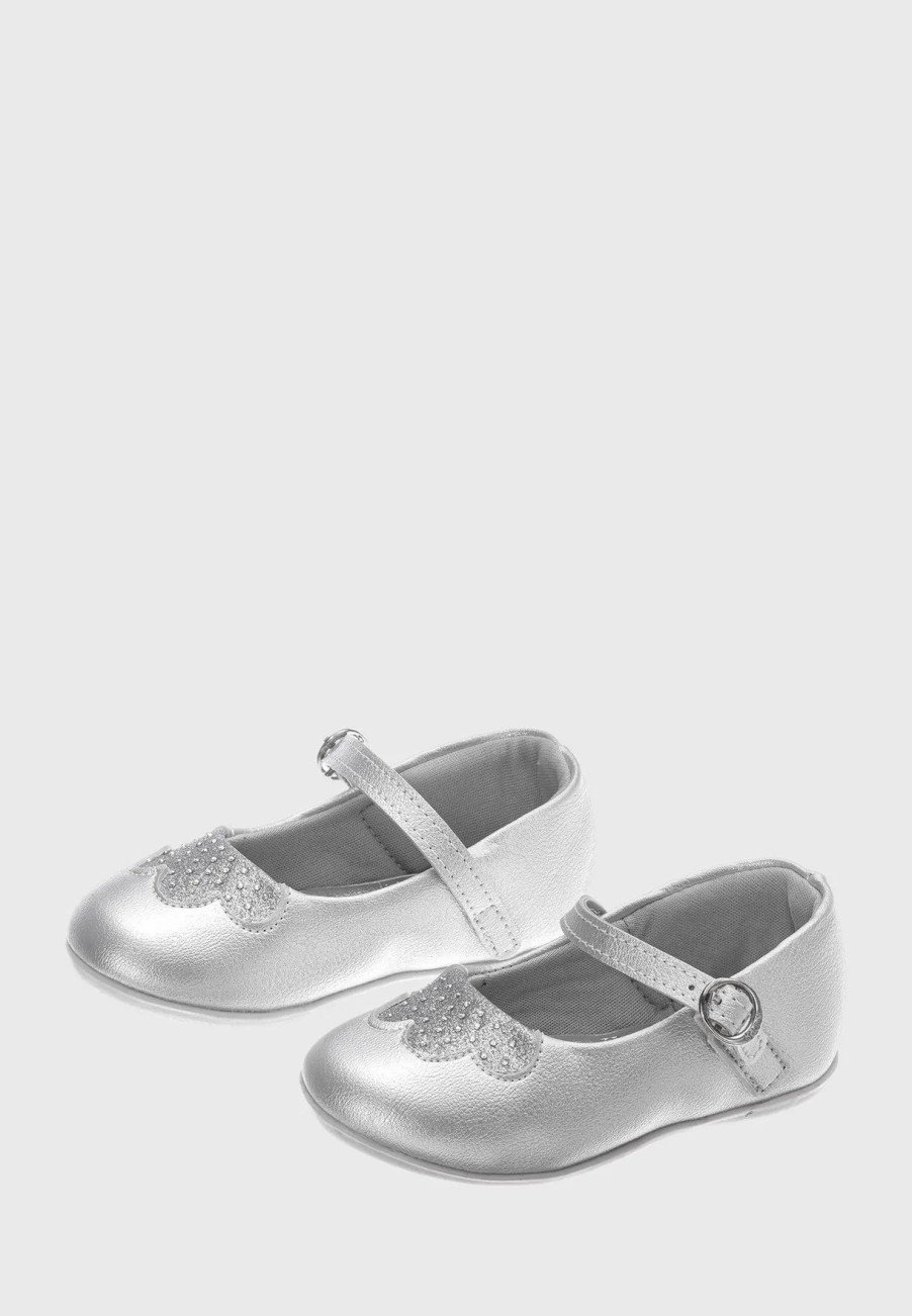 Ballerinas & Slip Ons | * Klin Kids Glitter Flower Ballerinas