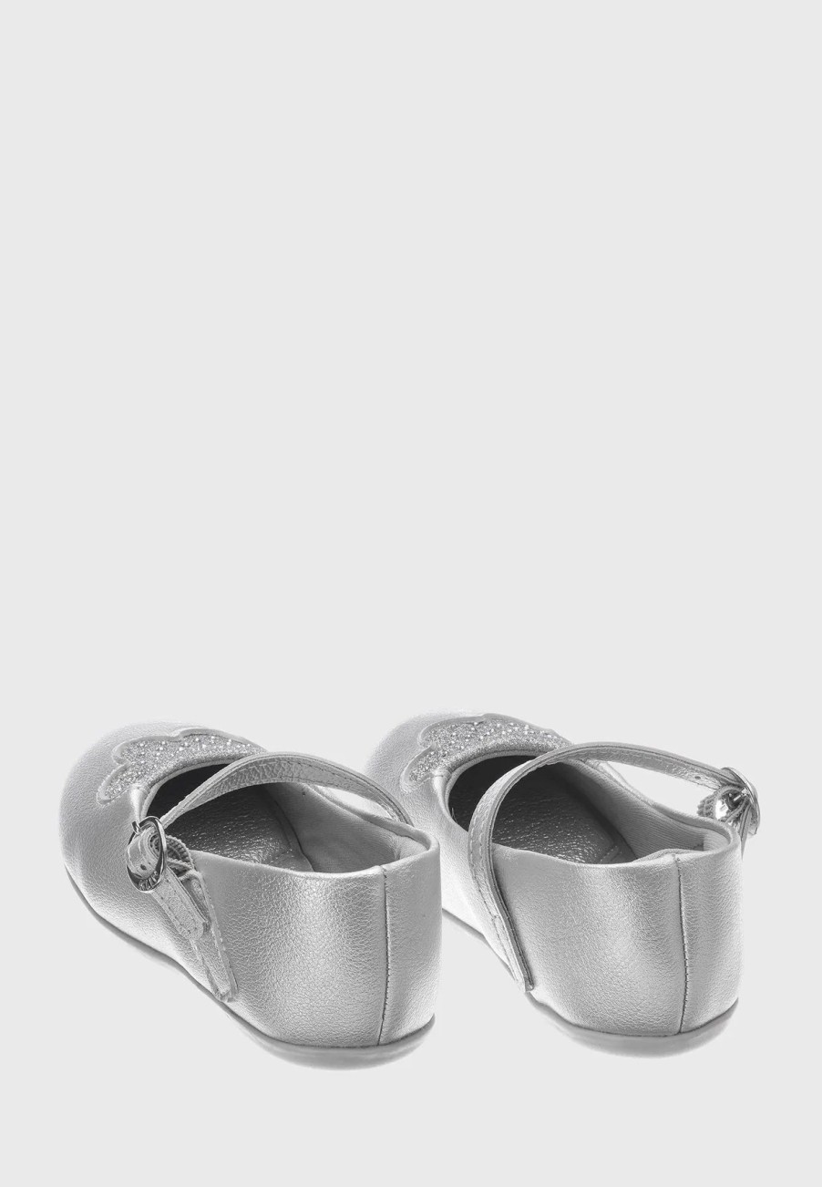 Ballerinas & Slip Ons | * Klin Kids Glitter Flower Ballerinas