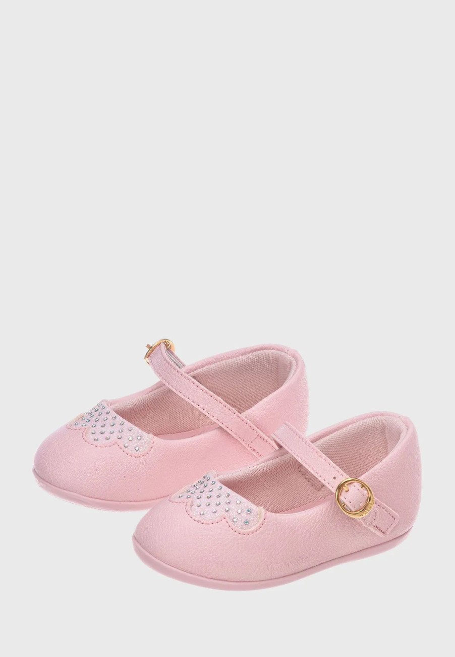 Ballerinas & Slip Ons | * Klin Kids Glitter Flower Ballerinas